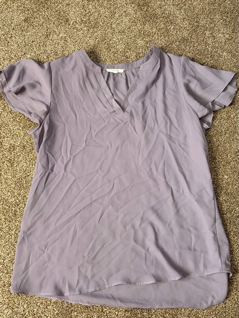 Maurices Soft Lavender V-Neck Flutter Sleeve Blouse